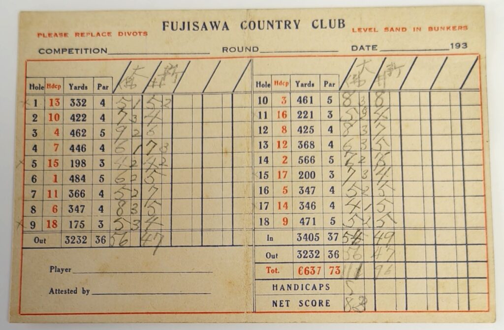 大佛のスコア表